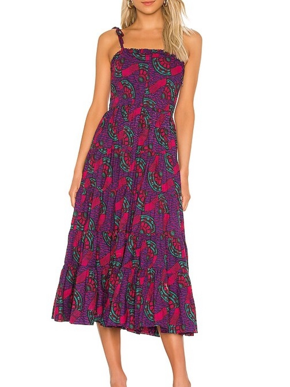 Ulla Johnson Violet Ellyn Printed Cotton Midi Dress Size 10